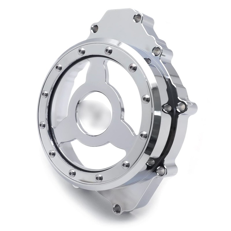 HTTMT- Chrome CNC See Through Left Engine Stator Cover Crankcase