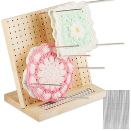 Svartur Blocking Boards for Crochet Projects, 8.5" Crochet Blocking Board with 15 Pegs, Granny Square Blocking Board for Crochet, Crochet Blocking Tools Gift for Crocheters, Knitters