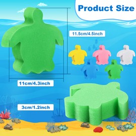 Patelai 40 Pcs Hot Tub Sponge Spa Cleaning Sponges for Hot Tub Oil Absorbing Cleaning Scum for Spa, Bathtub and Swimming Pool to Soak up Oils Bathtub Accessories(Colorful Turtle)