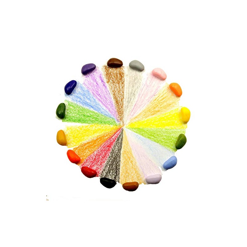 Solo Piedras en Caja con 64 crayones de 16 Colores