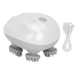 Handheld Electric Scalp Massager Intelligent Portable Head Scratcher Massager for Kneading Head White