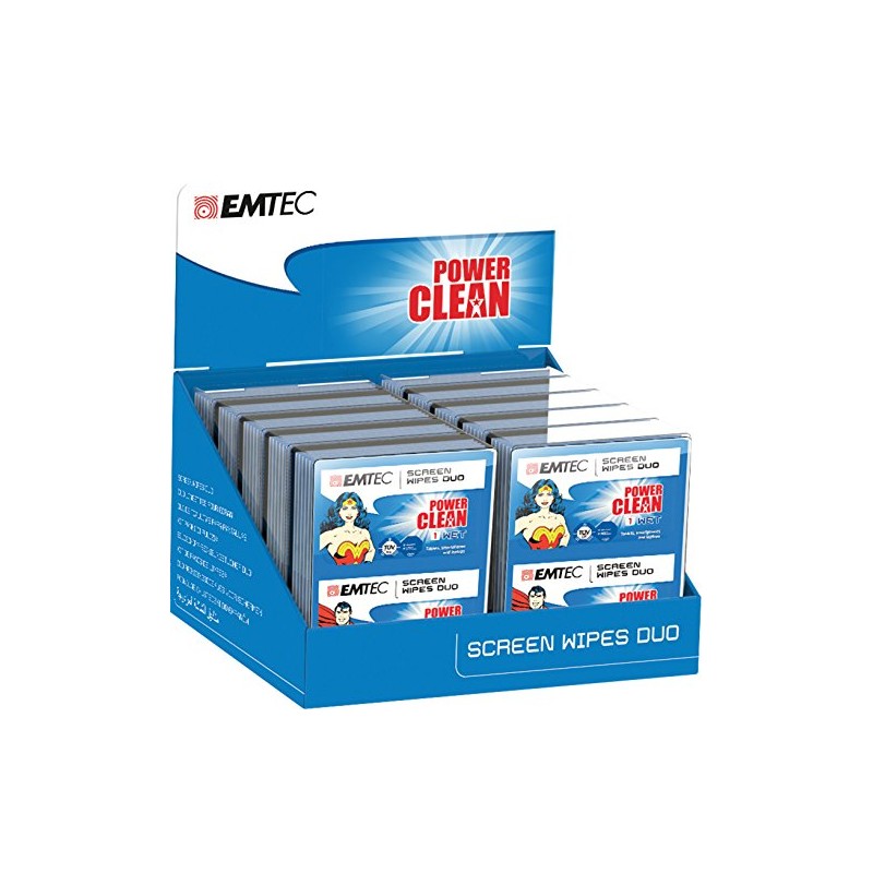 EMTEC Duo Screen Wipes, Blue