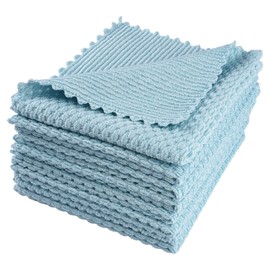 Vylro Pack of 8 Microfibre Cloths, 30 x 30 cm Premium Cleaning Cloth, Traceless, Microfibre Cloths, Waffle Cloths, Microfibre Cleaning Cloth, Microfibre Cleaning Cloth, for Dishes, Cooking Utensils