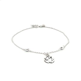 Agálea |Pulsera de Plata fina ley .925 con dije de Trebol para mujer