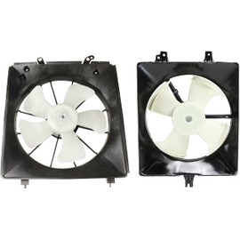 Evan Fischer Cooling Fan Assembly Set of 2 Compatible with 1999-2001 Acura TL, Fits 1998-2002 Honda Accord - HO3115111, HO3113109