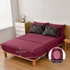Luxudecor Burgundy Comforter Set Queen Size 7 Pieces Red and