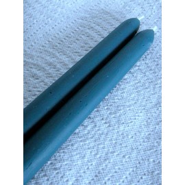 Hand Crafted Pair Beeswax Williamsburg Blue Beeswax 12" Candle