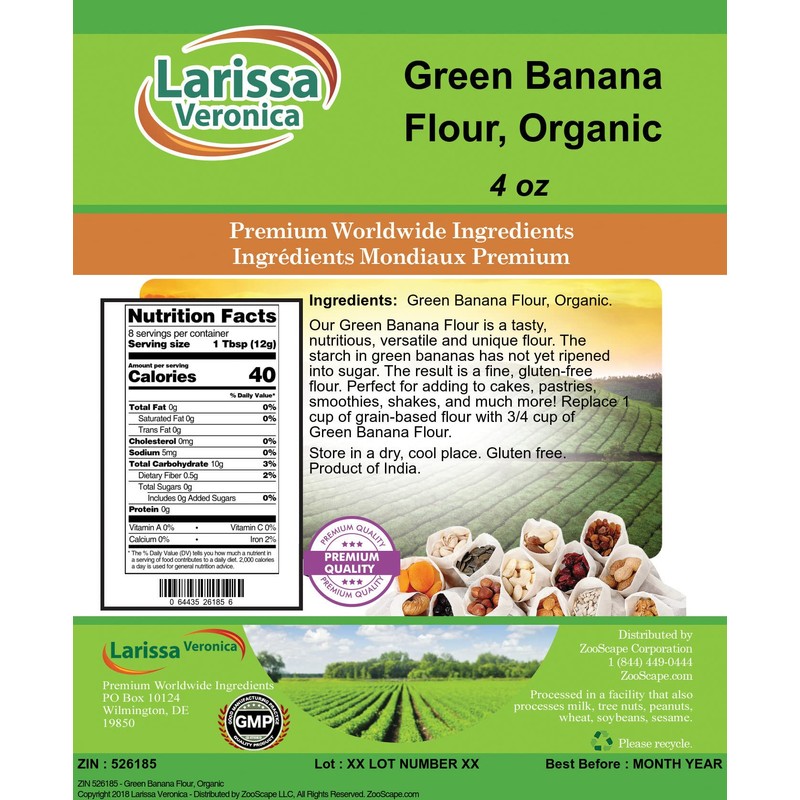 Green Banana Flour, Organic (4 oz, ZIN: 526185)