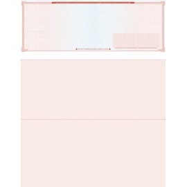 High Security Check Paper - 50 Count, Blank Checks for Business With Artificial Watermarks, Compatible with QuickBooks, Check Stock Paper Printable With Laser & Inkjet - Red/Blue Mazed Check on Top