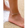D Anklet for Women S925 Sterling Silver Foot Jewelry Adjustable