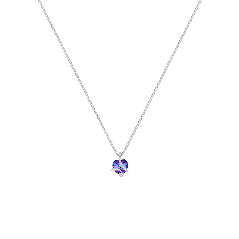 Elli Necklace Heart Crystals 925 Silver Féminin, Crystal, Crystal