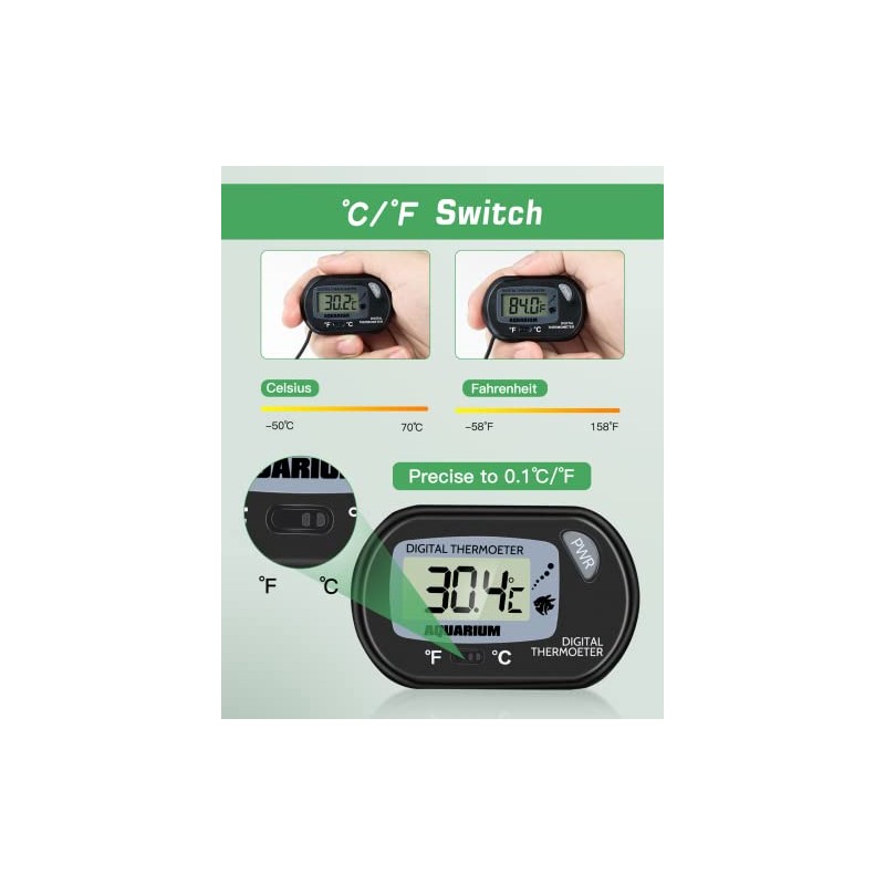 Zacro Pack of 2 LCD Digital Aquarium Thermometer Fish Tank