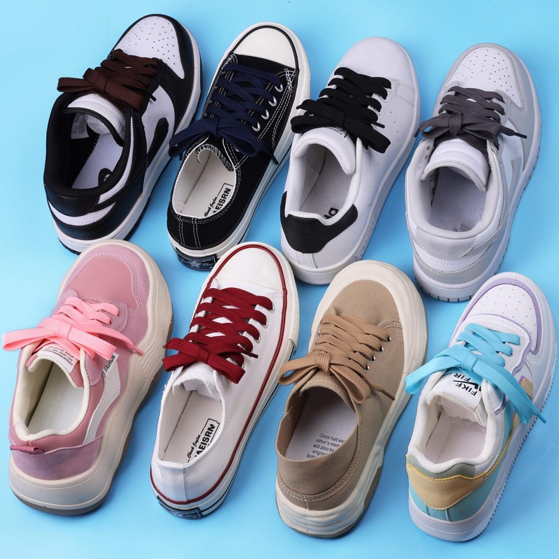 Olukssck [2 Pairs] Flat Shoe Laces for Sneakers, 2/5" Wide