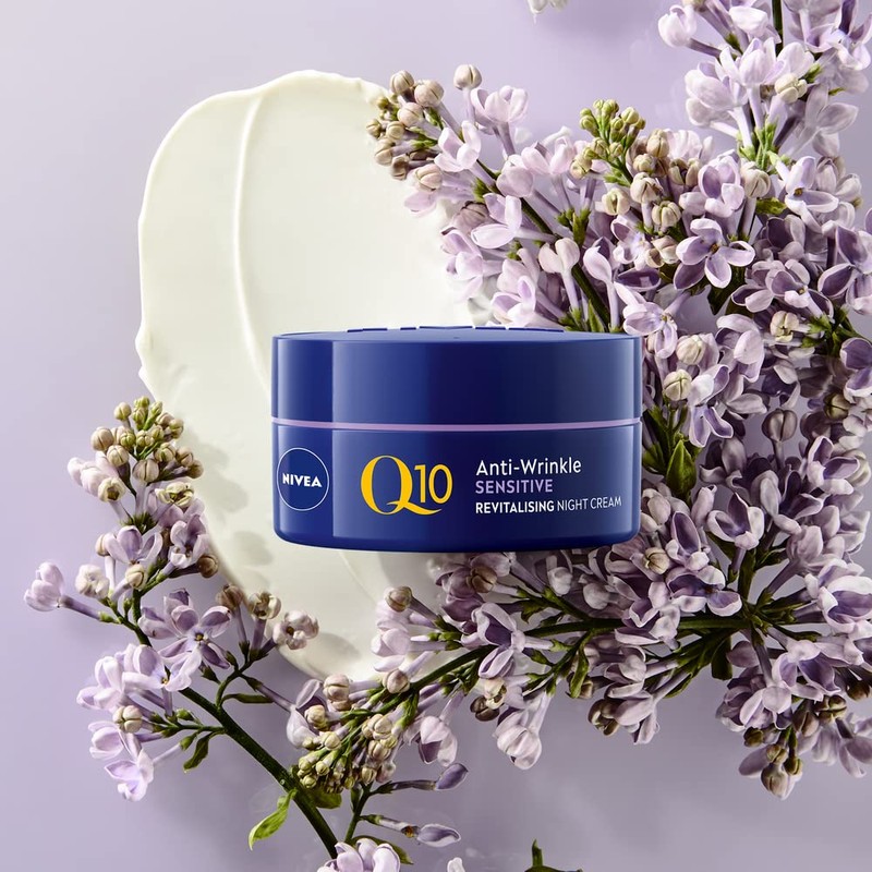 NIVEA Q10 Anti-Wrinkle Sensitive Revitalising Night Cream (50ml), Face Cream