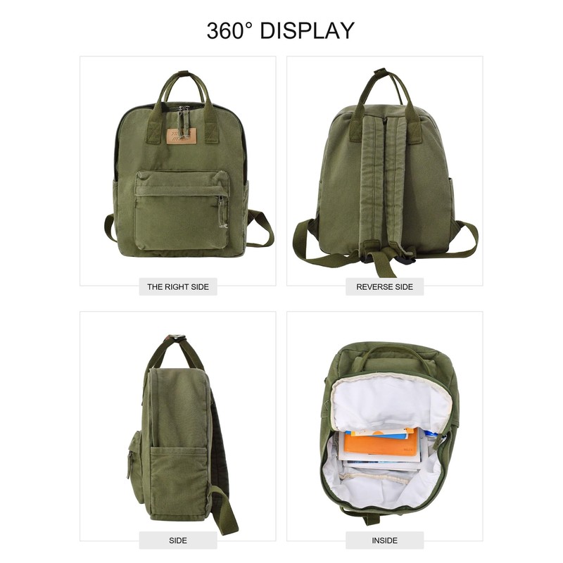 TeeYee Canvas Backpack Women's Backpack with Handle Large Capacity Girls