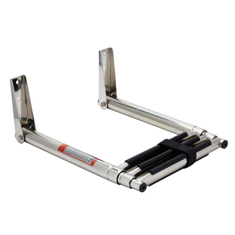 Manifish-Made 3 Step Boat Ladder, Stainless Steel Telescoping Boat Boarding