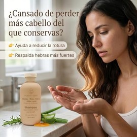 Kit Shampoo y Acondicionador con Miel, Romero y Sábila – Hidratación y Reparación para Cabello Seco, Débil y Sin Vida – Ayuda a Fortalecer, Suavizar y Dar Brillo – Hombre y Mujer