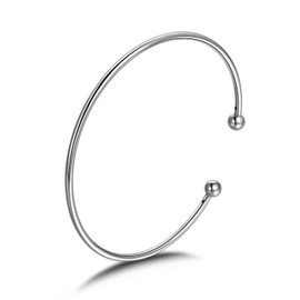 VENACOLY Bangles for Women 925 Sterling Silver Adjustable Open Bangle Bracelets for Women Jewelry Gifts, 2017