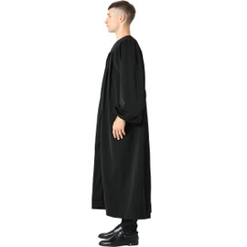 IvyRobes Unisex Premium Matte Black Baptismal Robe with Weighted Hem 48"(5'3"-5'5")