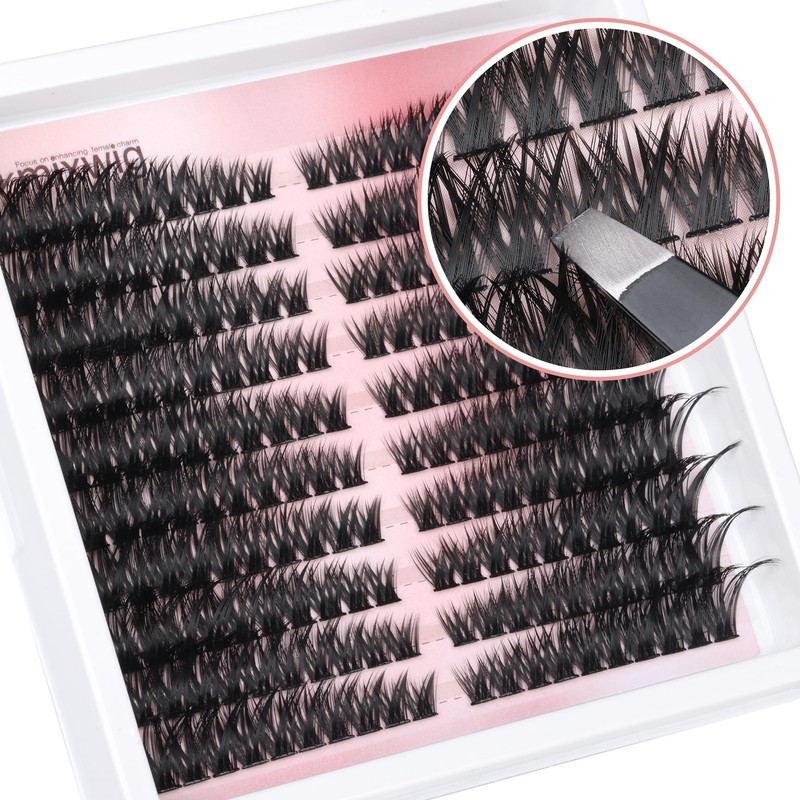 Cat Eye Lash Clusters Kit, 80D, Lash Extension Kit, Natural