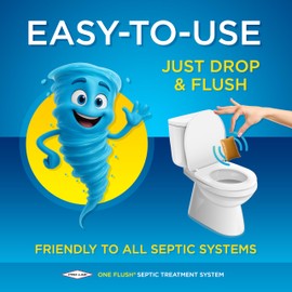 One Flush Septic Tank Treatment Packets - 1 Year Supply of Dissolvable Septic Tank Treatment Packets - Use Septic Treatment Enzymes Packets Monthly to Prevent Expensive Septic System Backups 12 Count