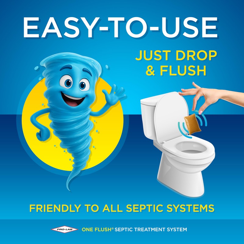 One Flush Septic Tank Treatment Packets - 1 Year Supply