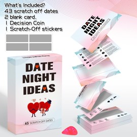 Asekonc 45 Date Night Ideas for Couple, Adventurous Scratch-Off Cards for Couple Games, Wedding Anniversary Couple Gift Ideas for Him, Her, Wife or Husband, Fun Couple Gifts for Date Night