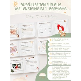 My First Year Baby Album, High-Quality Baby Diary Baby Memory Book for the First Year of Life, Photo Book, Baby Gift Gifts for Birth Girl & Boy & Expectant Mothers Hardcover Forest Animals