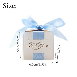 Small Wedding Gift Box, Pack of 30, Party Favours, Baby Shower, Candy Box, Favours, Box, Boxes, Candy Box with Ribbon for Birthday, Wedding, Christening, Birth Party (Blue)