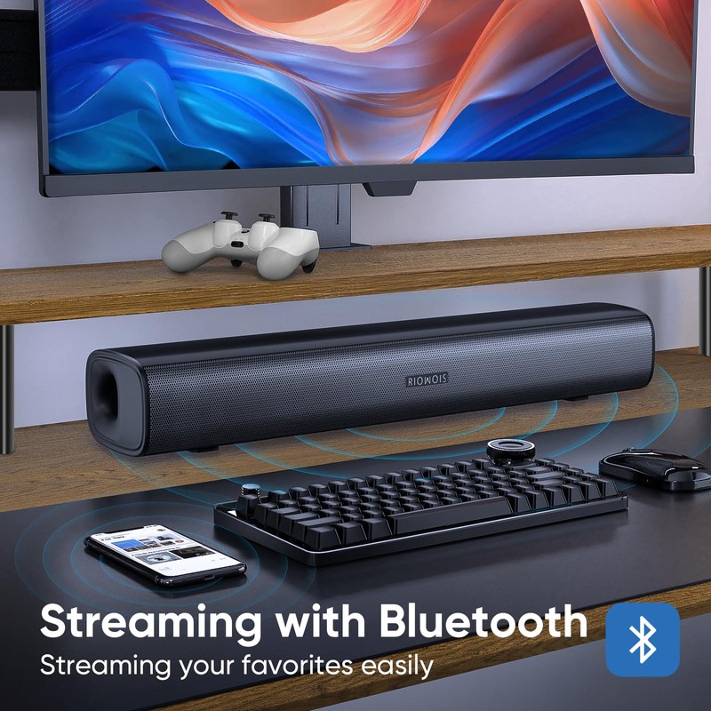 RIOWOIS Sound Bar for Smart TV, Soundbar for TV with