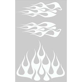 Wild Dingos LLC - STYLE1 Multi-Color Flame Decal Kit Golf Cart, UTV, RC, ATV, Mower, Motorcycle Tank (B - Medium, DG23-010 White)
