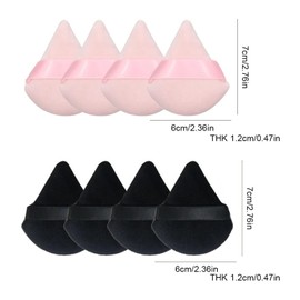 FSYXK 8 Pieces Triangle Makeup Powder Puff, Face Sponge Powder Puff, Washable Reusable Makeup Sponge, Wet Dry Makeup Tool for Loose Powder or Foundation Blush
