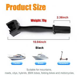 Ziciner Motorcycle Chain Brush, Bike Chain Cleaning Brush with Double-Ended Brushes, Durable Motor and Bicycle Chain Gears Maintenance Cleaning tool, Motorcycle Accessories (Black)