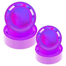 CEILIWEN Iridescent Paper Plates, Holographic Round Disposable Plates 50PCS 9" Dinner Plates and 50PCS 7" Side Plates, Iridescent Party Plates, Holographic Party Supplies (Iridesent Purple)
