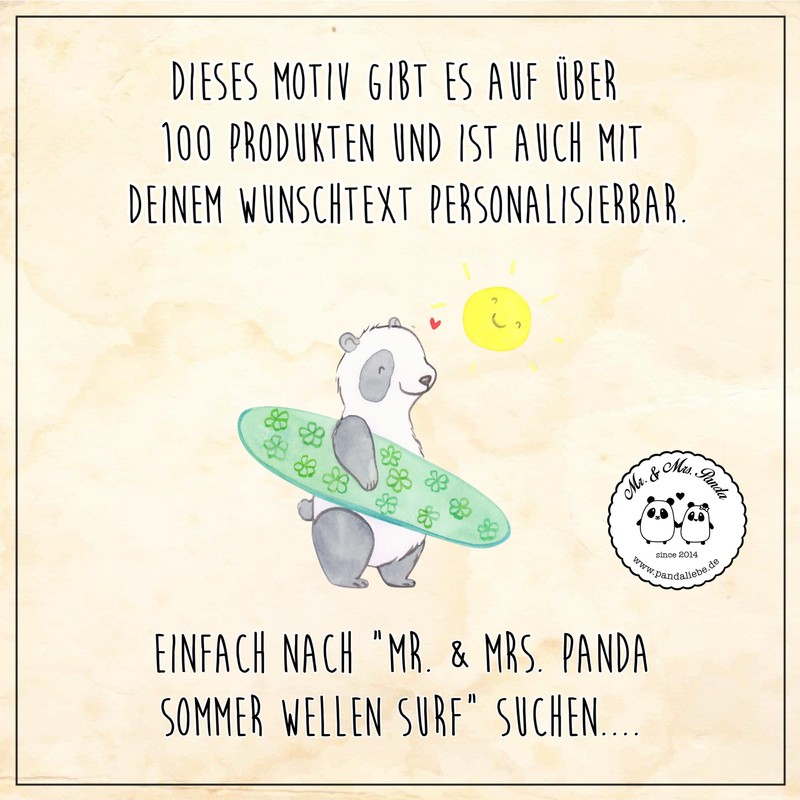 Mr. & Mrs. Panda Pencil Case Summer Waves Surf Gift