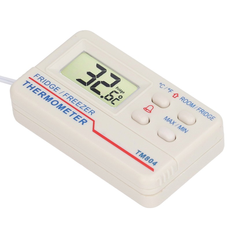 Refrigerator Thermometer Digital Fridge Freezer Temperature Meter Magnetic Back with