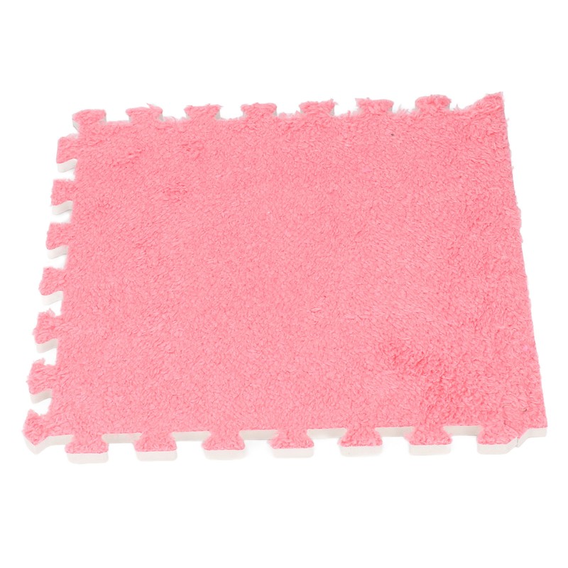 10pcs Plush Foam Floor Mat Thickened Cuttable Interlocking Carpet Tiles