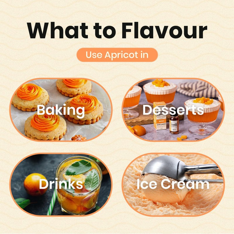 Foodie Flavours Natural Apricot Flavouring, High Strength - 15ml