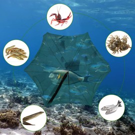 Fish Trap Bait Fish Trap Eel Trap Trap for Fishing Net Fishing 6 Holes Foldable Bait Fish Trap Nylon Trap for Fishing Large