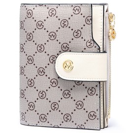 Wallets for Women PVC Leather Credit Card Holder Large Capacity Multi Card Organizer (Shaded Ice×Cream White)