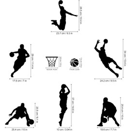 LAGAHS Basketball Player Wall Stickers for Bedrooms Boys, Wallpaper Kitchen Wall Art Stickers, Living Room Wall Stickers, Wall Decals Boys Room Decor