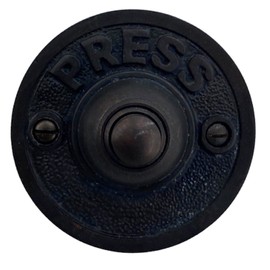 PRESS Retro Push Button Doorbell in Brass (Bronze)