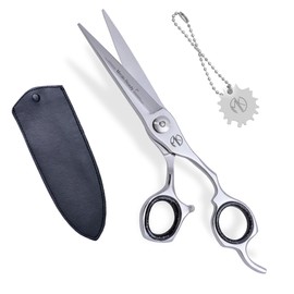 Professional Hairdressing Scissors – 7'' Japanese J2 Steel Barber Shears with Adjustment Key – Razor Sharp Blades for Salon & Home Use – Comes in Premium Leather Pouch