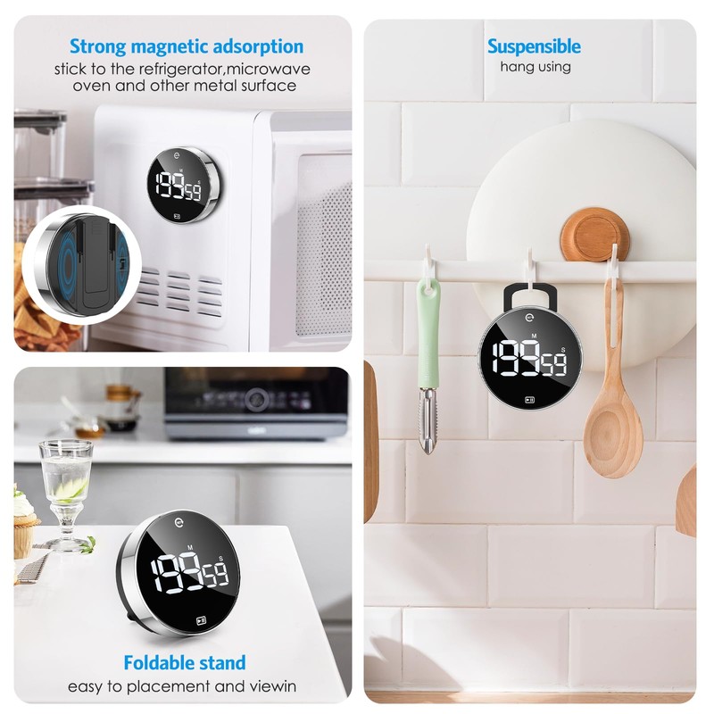 AMIR Newest 3 Digit Timers, Digital Kitchen Timer, Countdown Countup