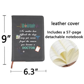 Doctor Gifts Doctor Notebook Journal Medical Doctor Gift Leather Journal for Doctor Student Gifts Birthday Graduation Gifts (doctor notebook black)