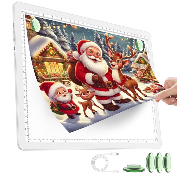 TOHETO Rechargeable A4 Light Pad for Diamond Painting, Ultra Bright