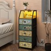 Tohomeor Dresser with Fabric Drawers Nightstand with 2 Tier Shelf