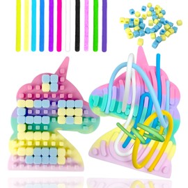 Ludihive Sensory Activity Board, Double-Sided Sensory Toy, Activity Board, Sensory Macaron Unicorn, ADHD and Autism Soothing, Sensory Toy for Children and Adults