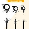 UNIGT 180pcs Nylon Universal Cable Tie Buckle, Push Mount Cable