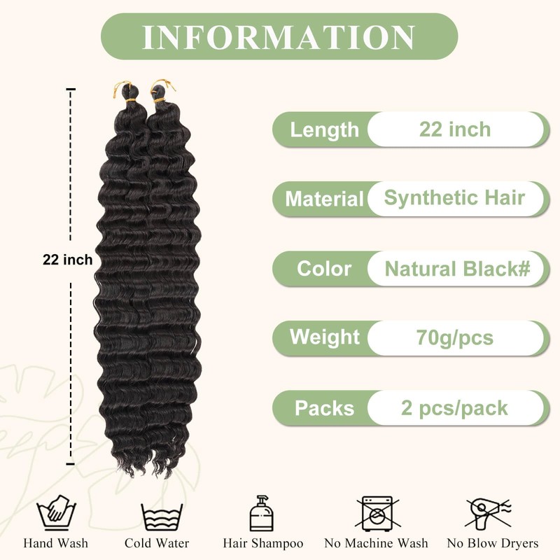 Boho Hair For Braiding Deep Wave Curly Braiding Hair for